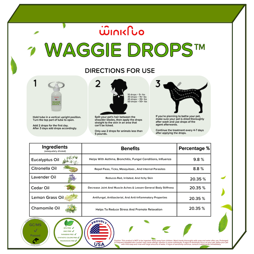 Waggie Drops™ - Natural Anti-Flea, Tick, & Mosquito Spot-Ons (SAFEST 5+ Months Topical Protection)