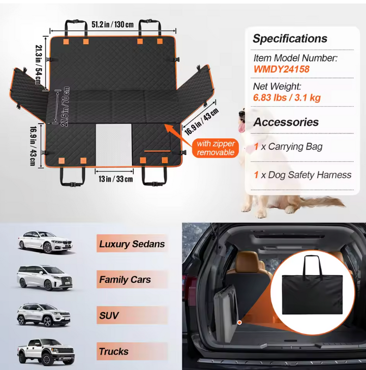 WagSeat Pro™ - Sturdy Car Seat Cover (Supports 350lbs Dogs)