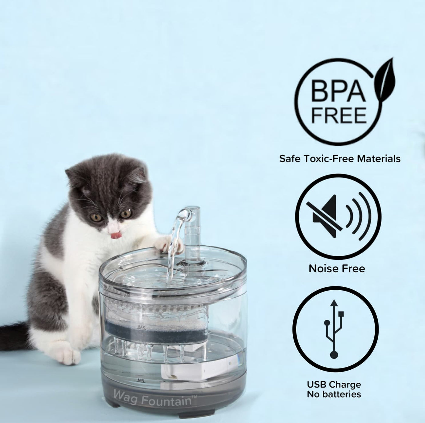 WagFountain™ - Original Automatic Cat Drinking Water Fountain (Large)